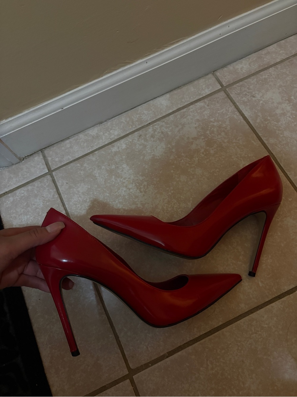 Steve Madden Red Patent Pointed-Toe Stilettos - Picture 2 of 7